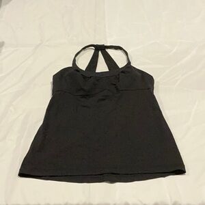 EUC Lululemon Black Tank Built In Bra Size 12 halter top